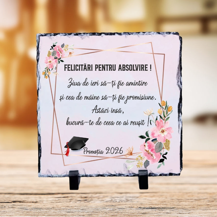 Piatră ardezie personalizată pentru Absolvire