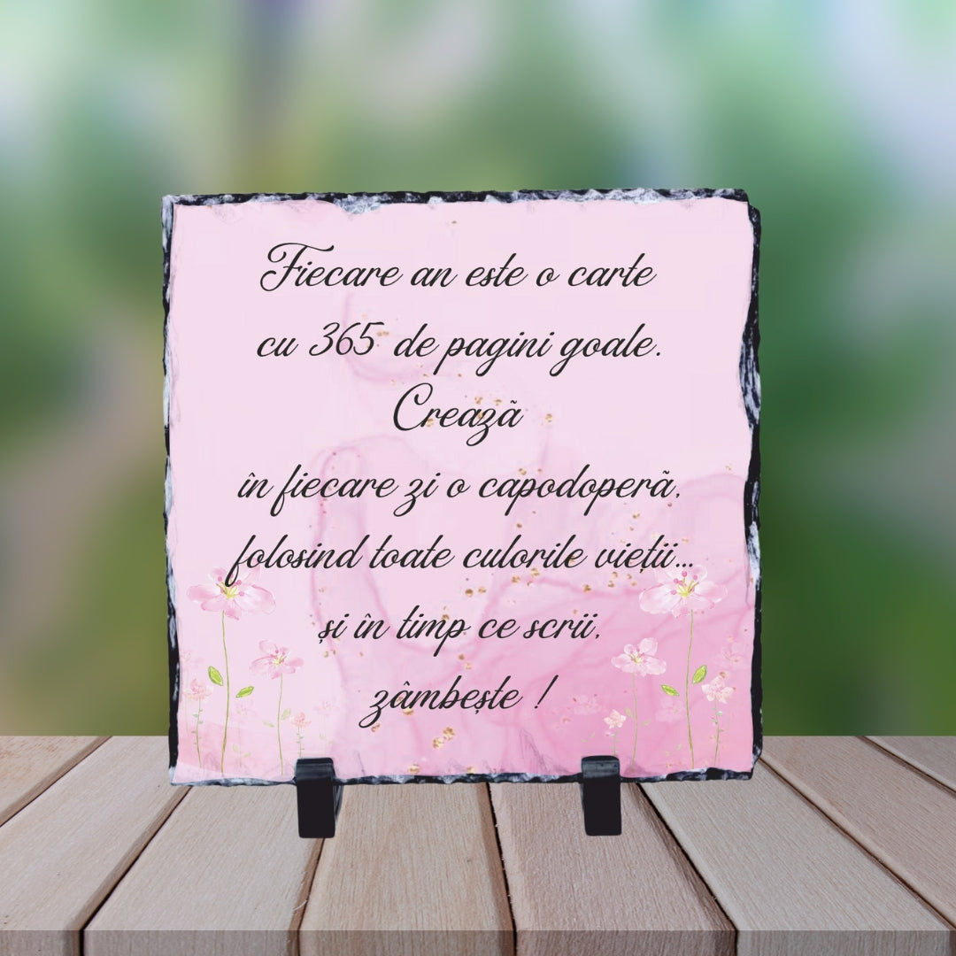 Piatră ardezie personalizată pentru Zi de naștere