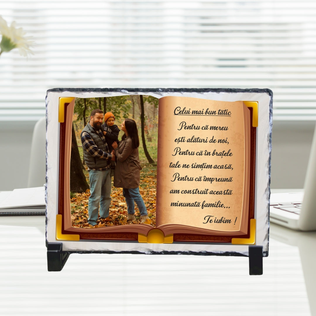 Piatră ardezie personalizată pentru Cel mai bun tătic