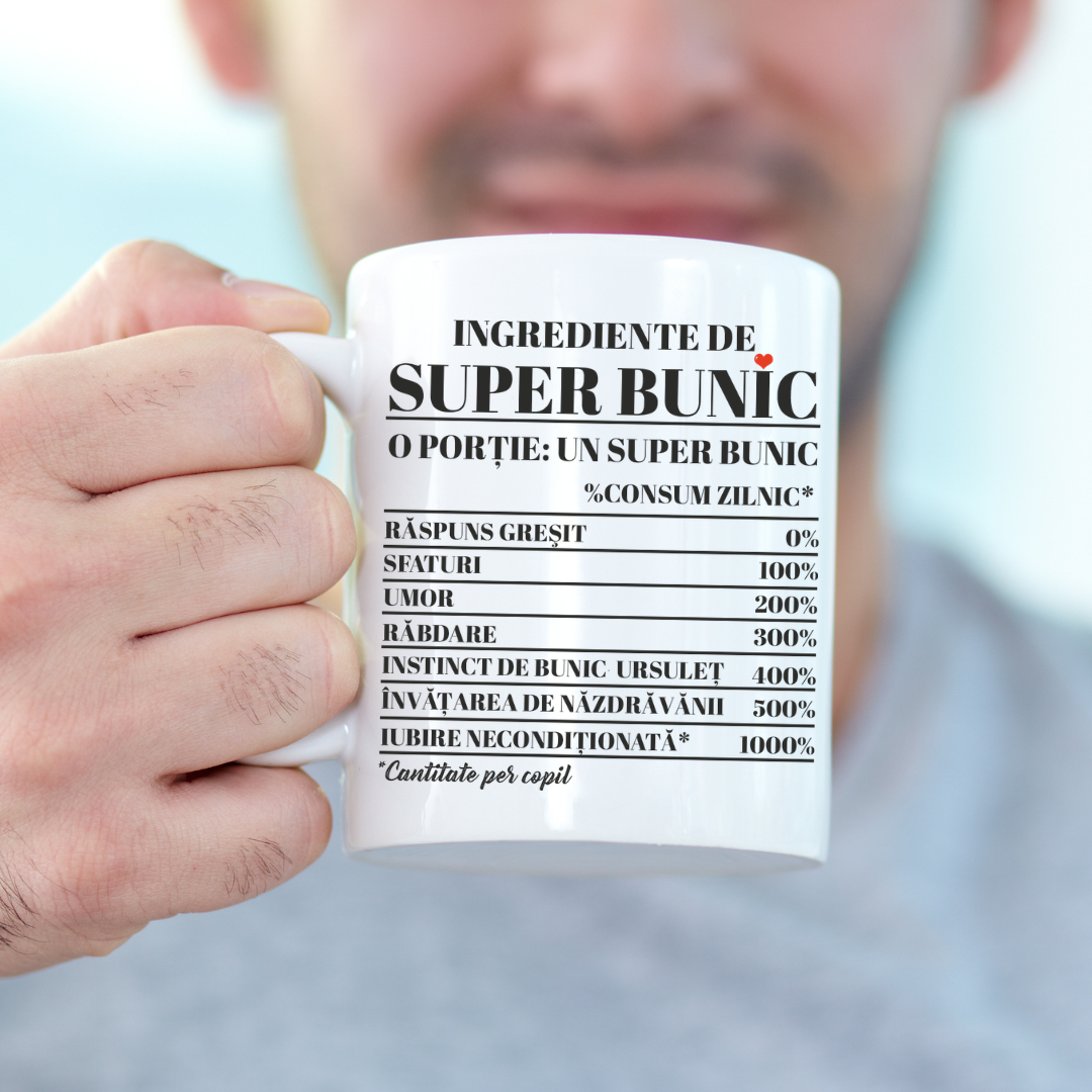 Cană personalizată pentru super bunic