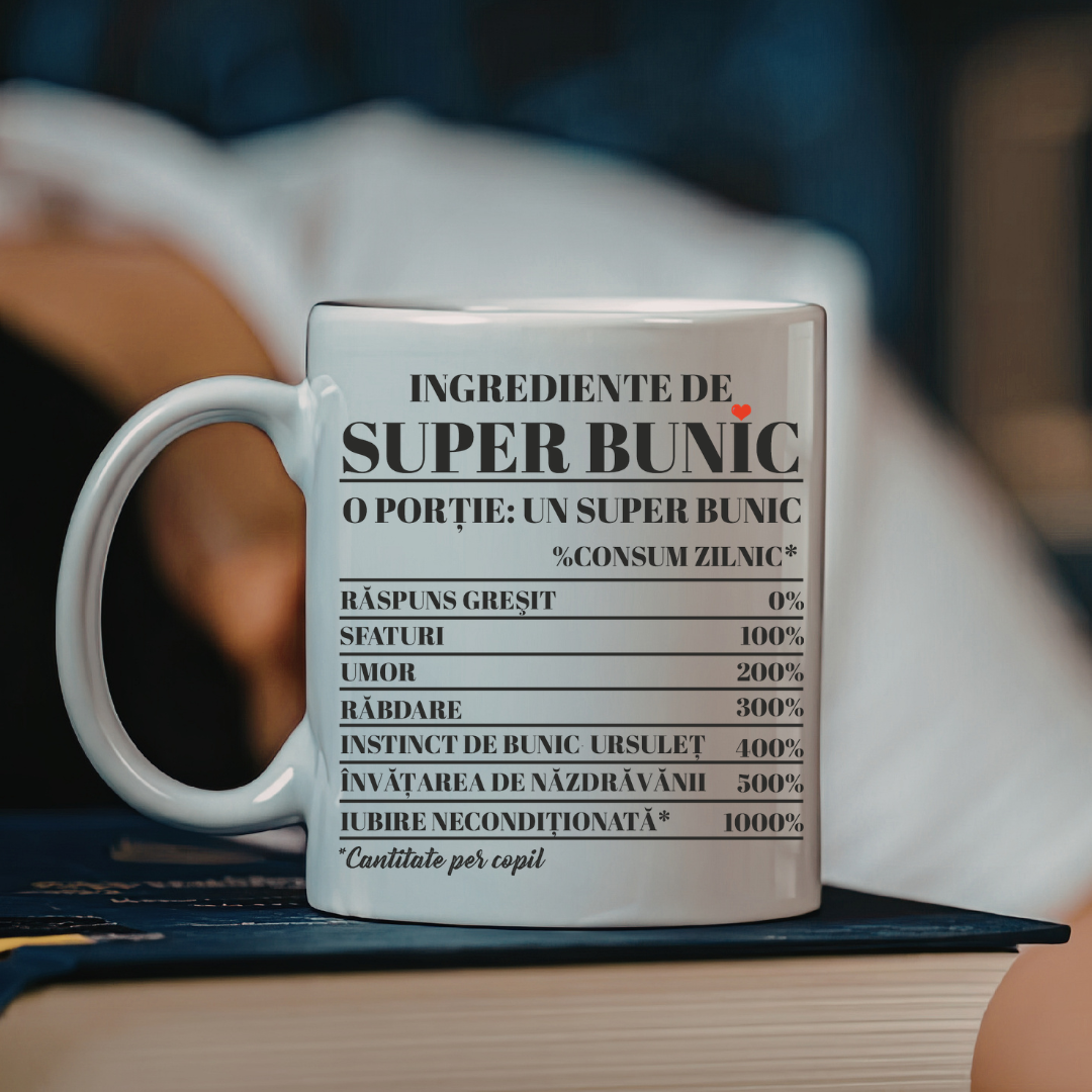 Cană personalizată pentru super bunic