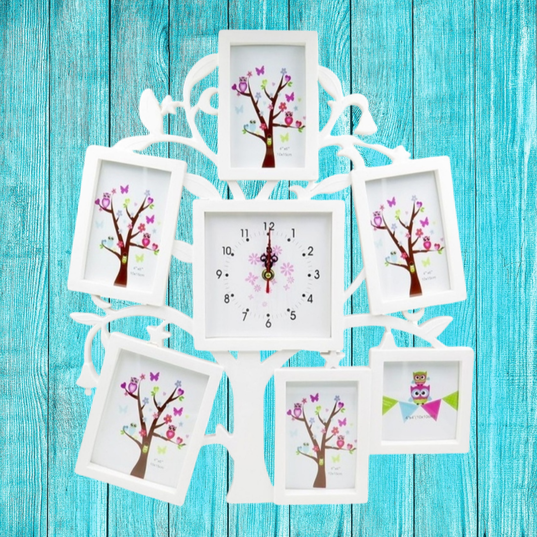 Ceas de perete personalizat cu 6 poze