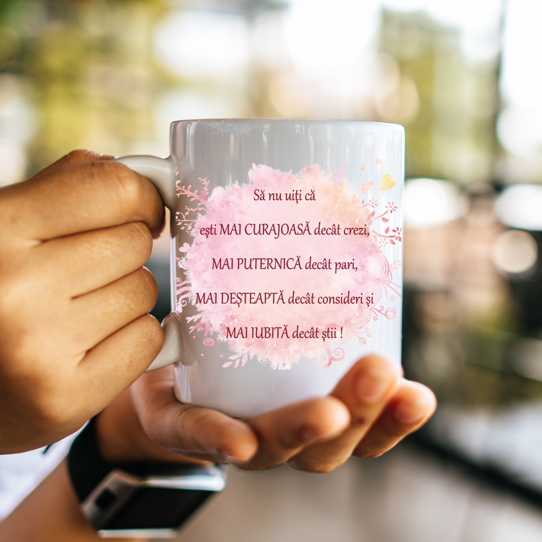 Cană personalizată cu mesaj de încurajare