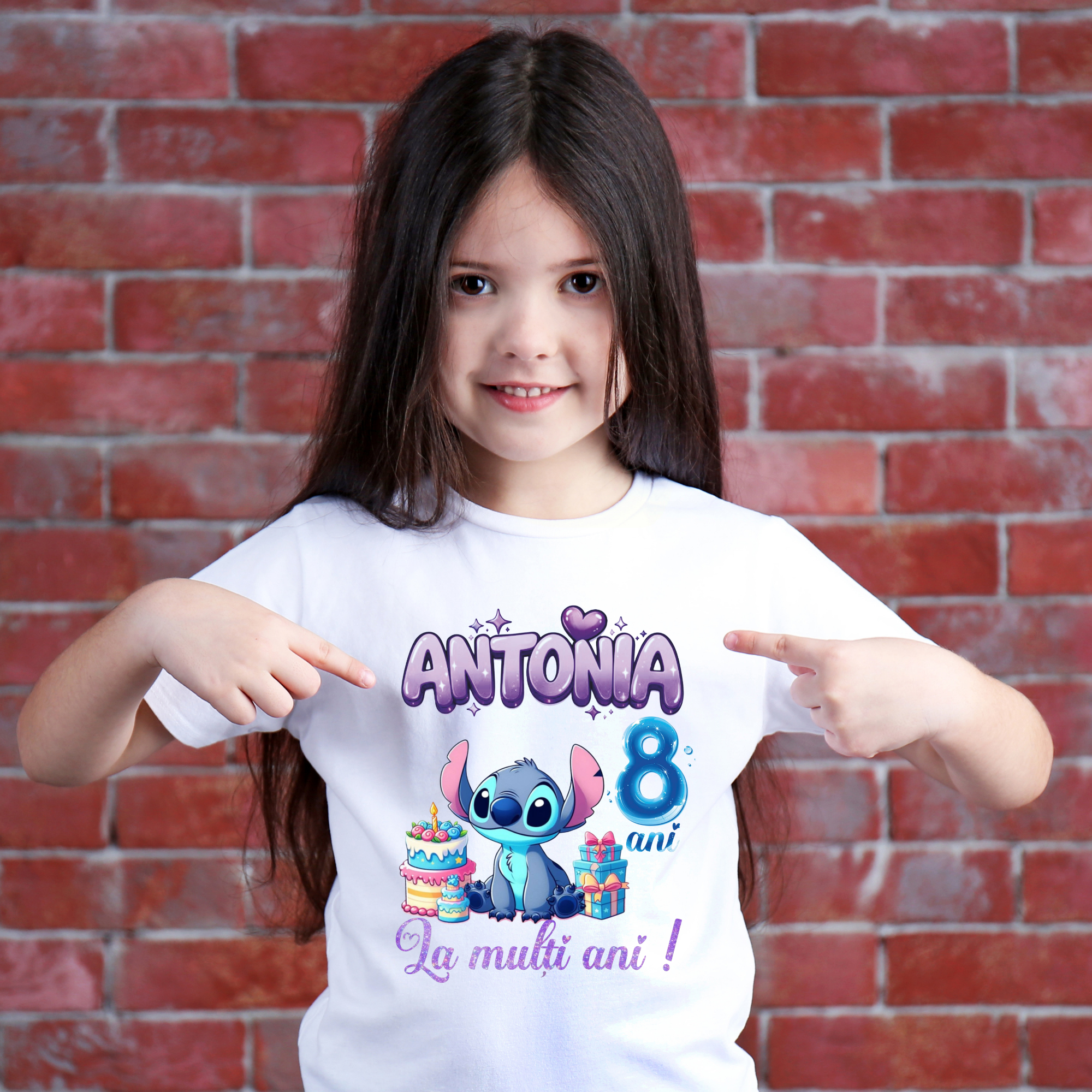 Tricou aniversare 8 ani, cu nume si personaj